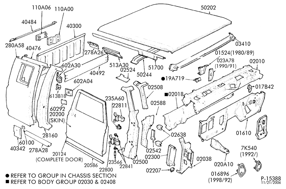 Схема SHEET METAL-Sheet metal parts - upper body-F100/350(Super Cab)
