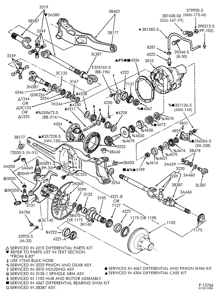 Схема FRONT AXLE-Front axle & related parts-U150