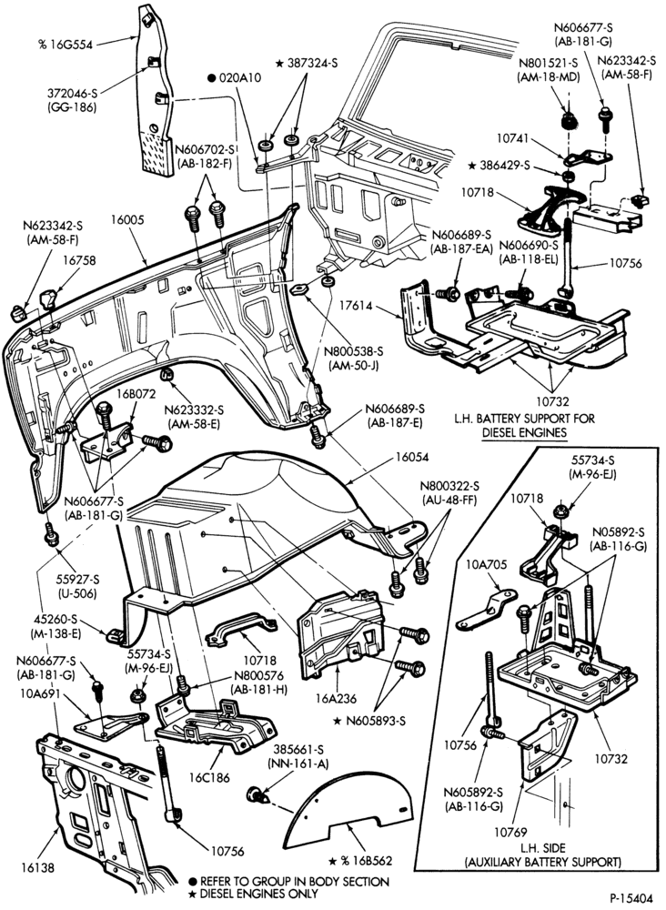 Схема FENDERS-Fender and apron sheet metal-U150