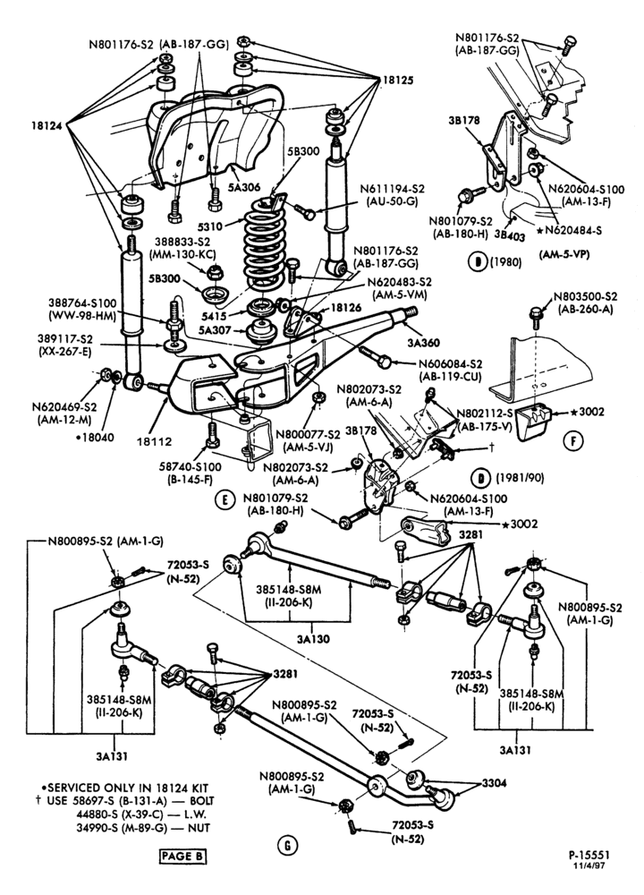 Схема FRONT SUSPENSION-FRONT SUSPENSION - dual shock- Page B-F150-4/W/D