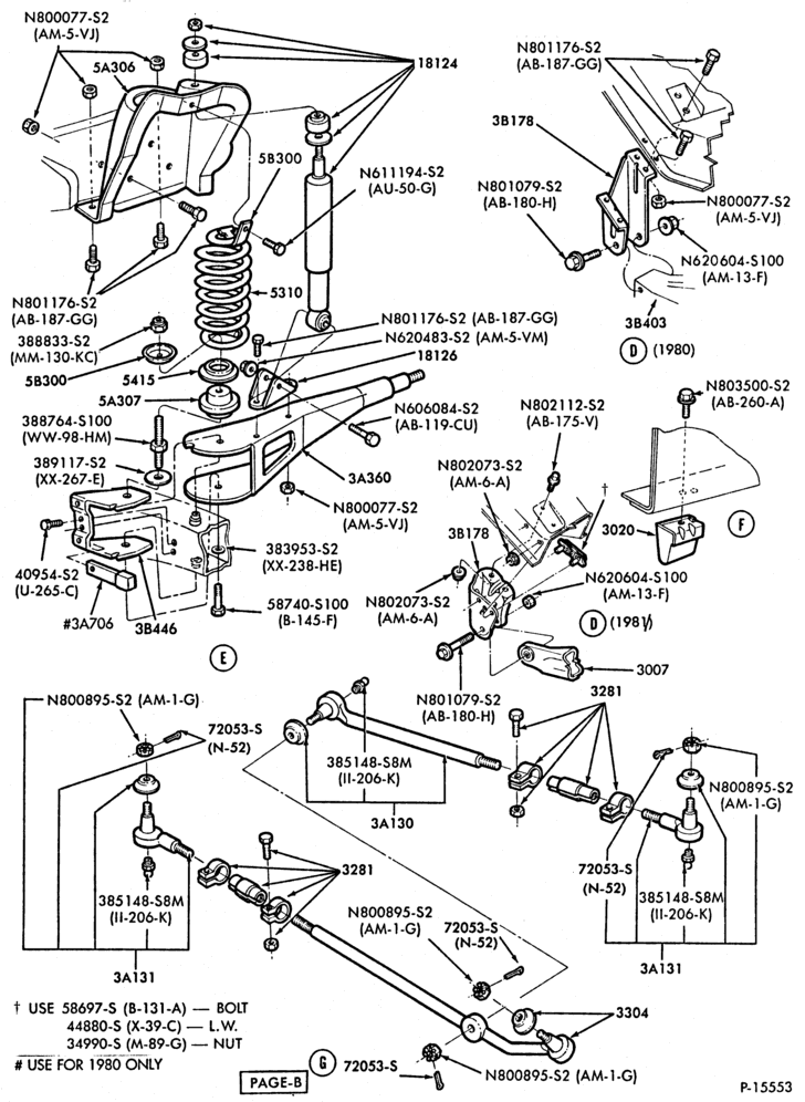 Схема FRONT SUSPENSION-Front suspension & steering linkage - single shock - Page B-U150