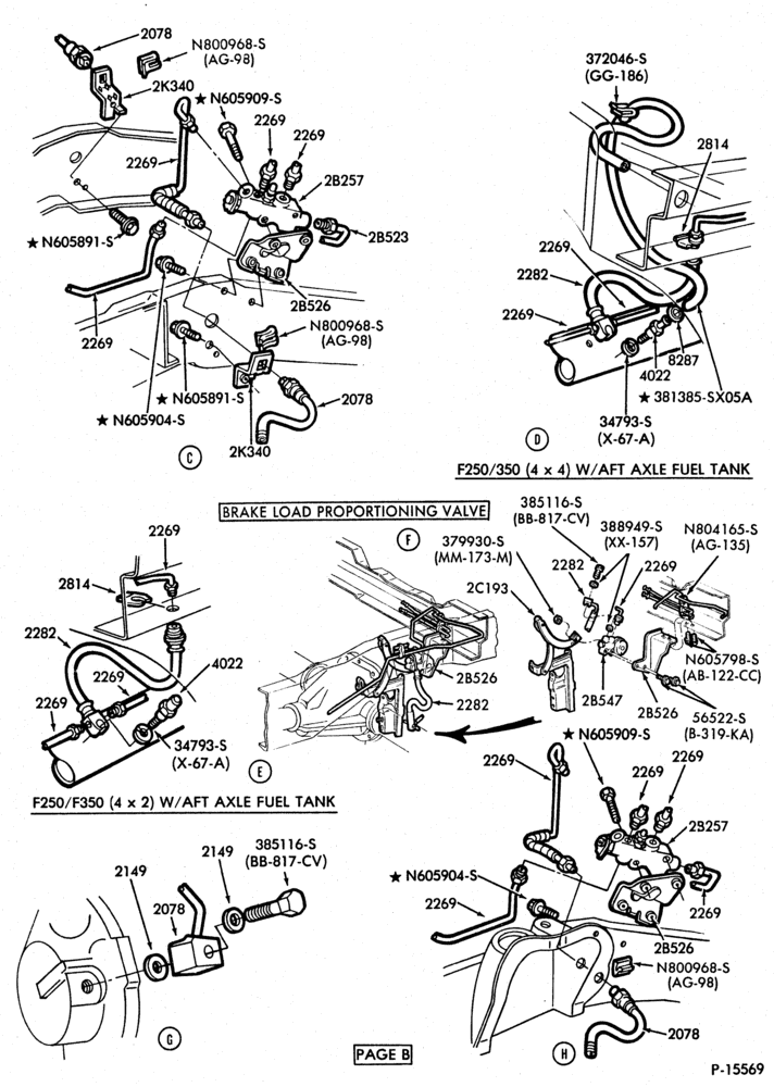 Схема BRAKES-Disc brake system (1980/86) - Page B-F100/350