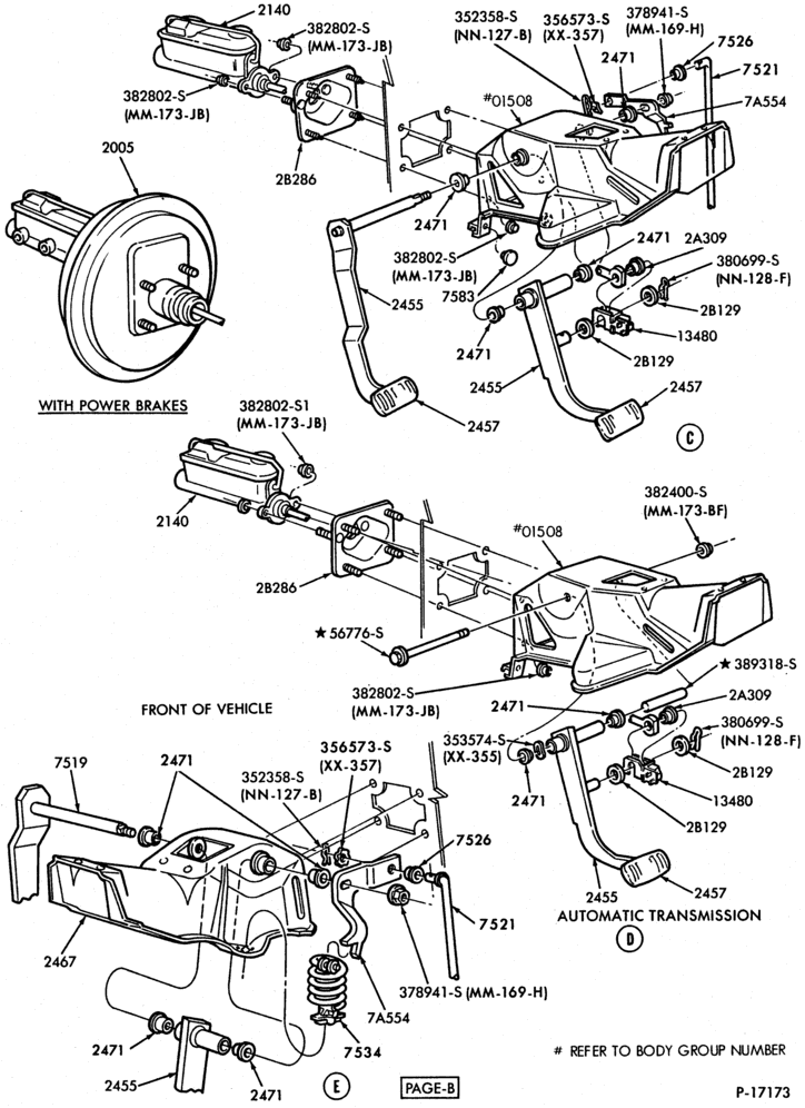 Схема BRAKES-Brake and clutch pedals - Page B-E100/350