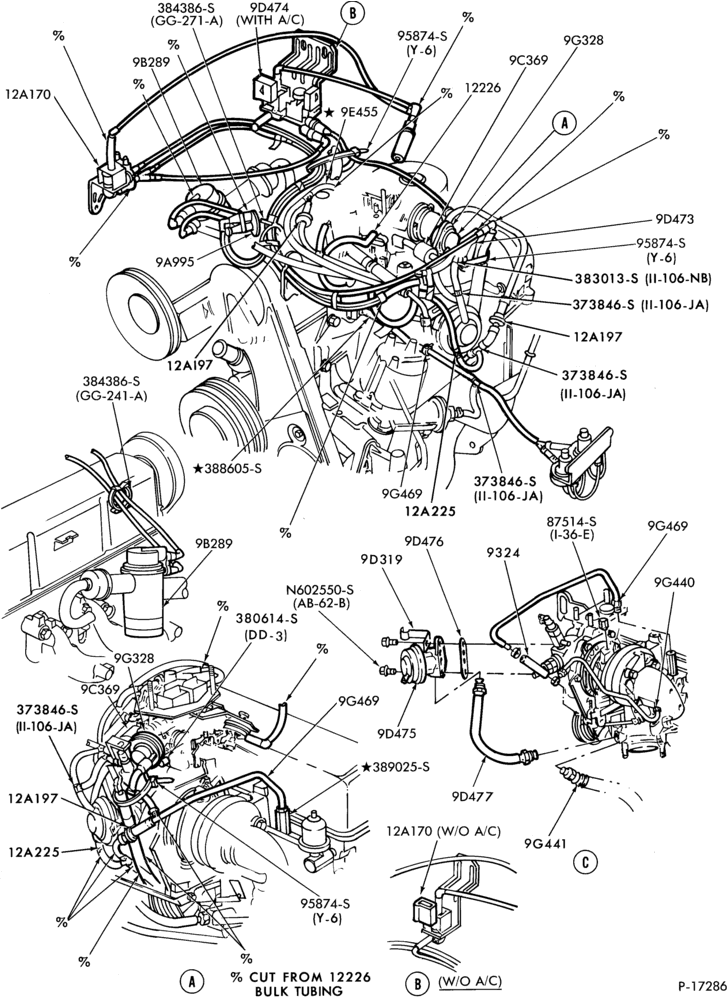 Схема 4 CYL. 2.3L (140 C.I.D.) - TC (TURBO)-Emission system - exhaust gas