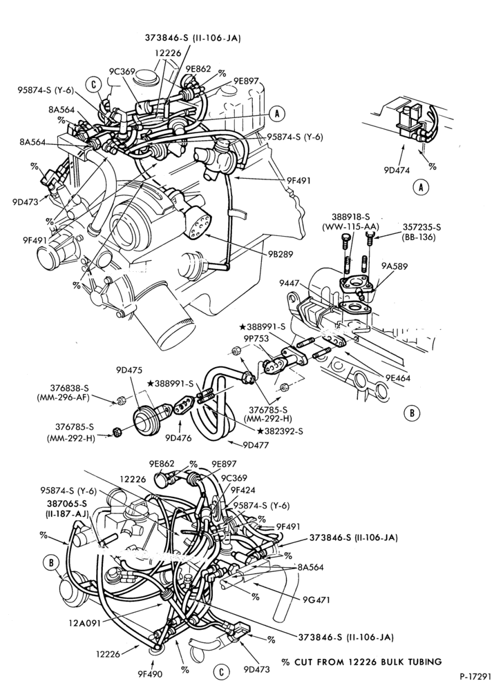 Схема 6 CYL. 3.3L (200 C.I.D.)-recirculation (E.G.R.)- Calif.