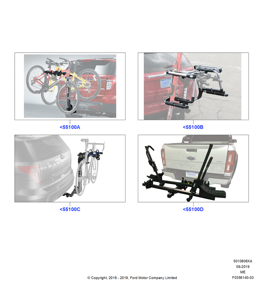 Схема Крепления багажника (аксессуар), Rear Hitch Mount Bike Rack; 21.04.2014–13.08.2019