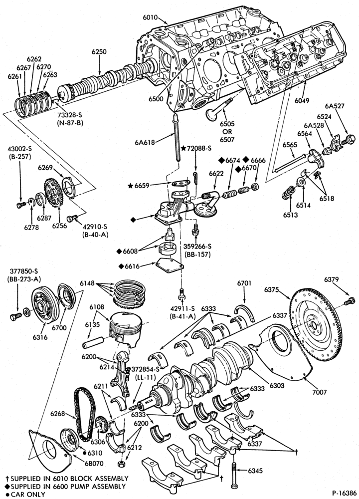 Схема 8 CYL. 5.8L (351 C.I.D.)-Cylinder block- internal parts - Page A