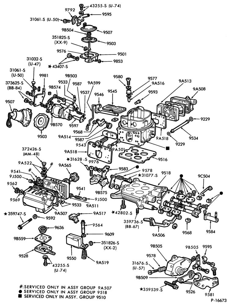 Схема 8 CYL. 7.8L, 8.8L (477, 534 C.I.D.) GAS-4150-(Holley 4/B)
