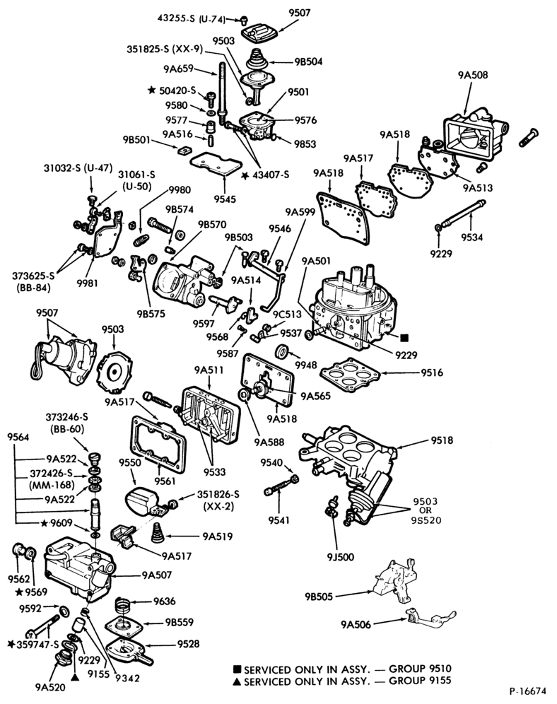 Схема 8 CYL. 6.1L, 7.0L (370, 429 C.I.D.) GAS-4180-(Holley 4/B)