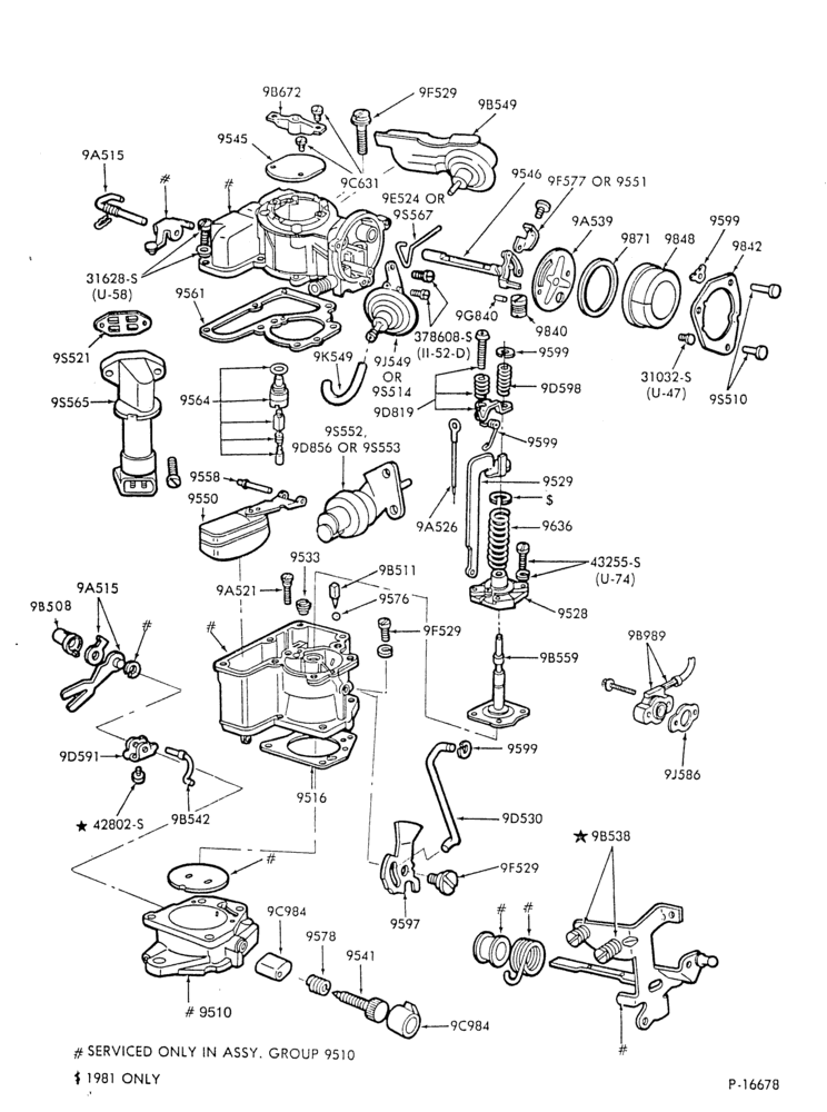 Схема 4 CYL. 2.3L (140 C.I.D.)-Carburetor - Carter 1/B