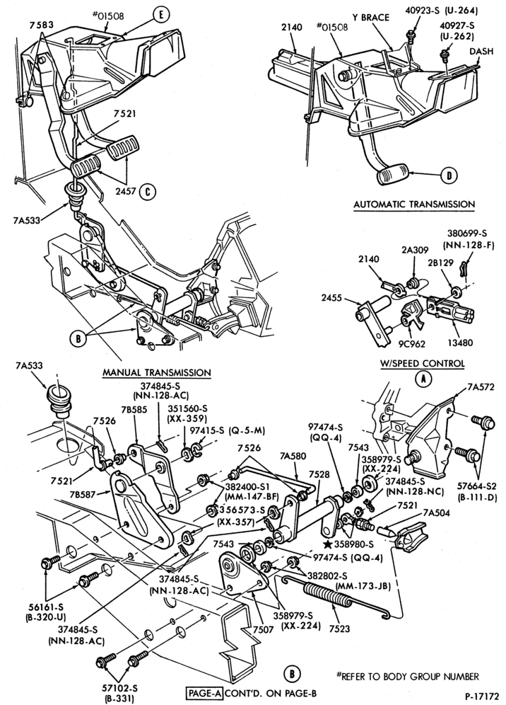 Схема BRAKES-Brake and clutch pedals - Page A-E100/350