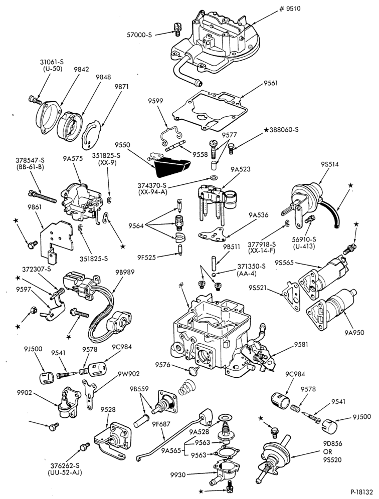 Схема 8 CYL. 5.8L (351 C.I.D.)-W-GAS-CARBURETOR -Ford 2/B-feedback