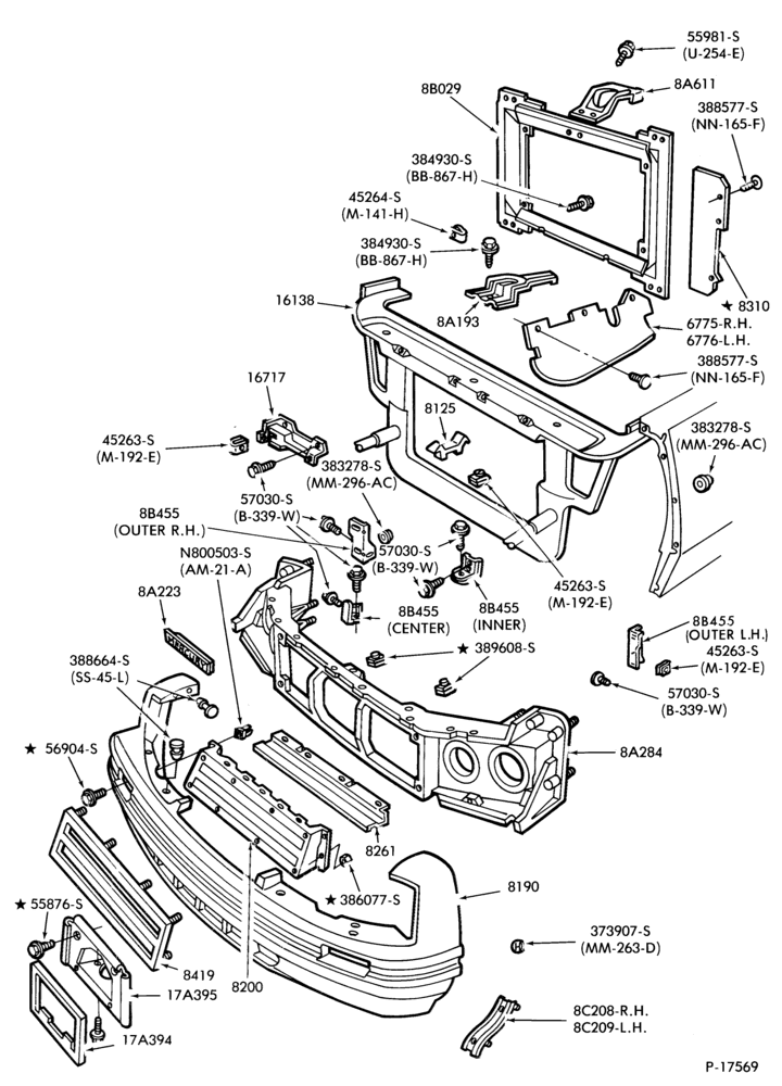 Схема Радиатор, GRILL AND COOLING-RADIATOR GRILLE & RELATED PARTS- Capri