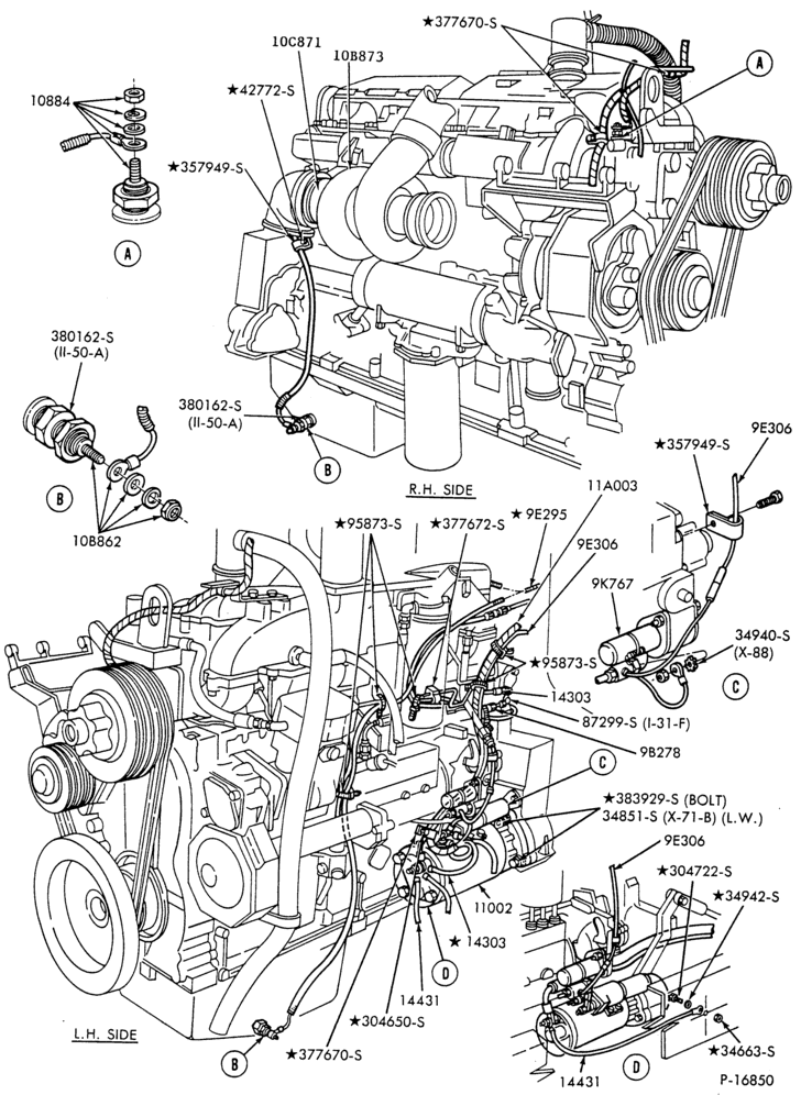 Схема IGNITION SYSTEMS-(1980/81)-6 cyl. 893 Cat. Diesel-L-LL-LN-LNT-LS-LT-LTL-LTS900