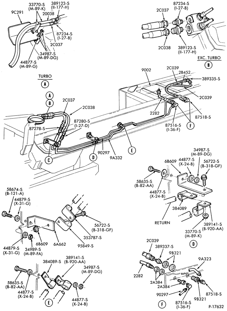 Схема 8 CYL. 10.4L (636 C.I.D.) DIESEL-B700-Fuel line and related parts