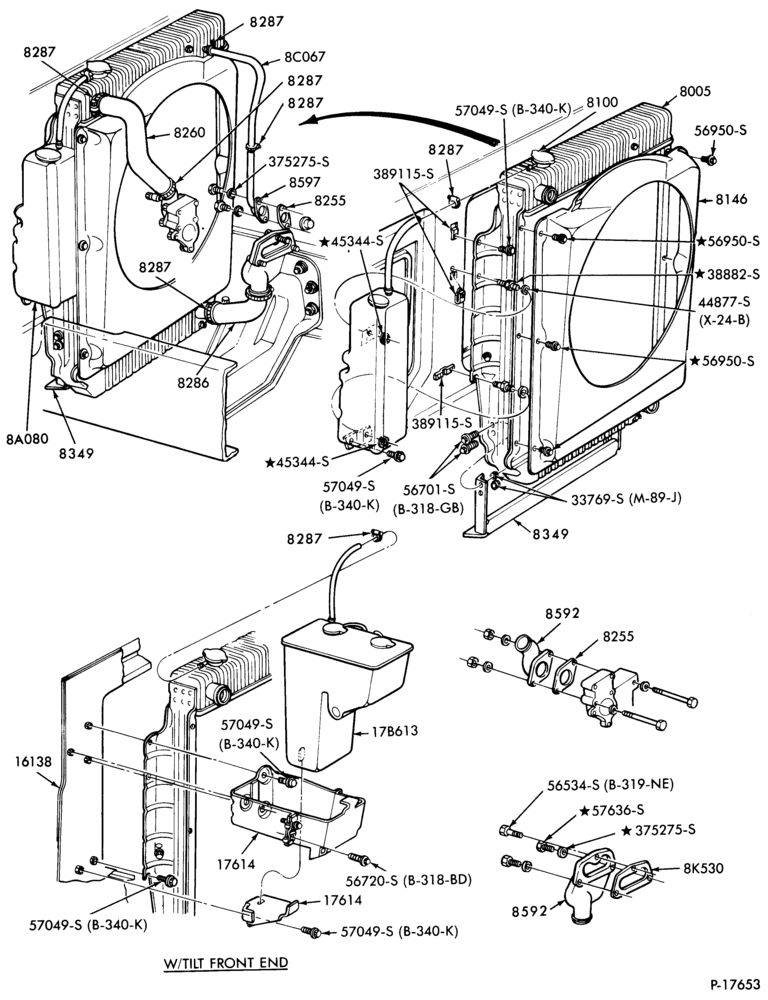 Схема COOLING SYSTEMS-8 Cyl. 636 Cat. Diesel-F-FT700/900