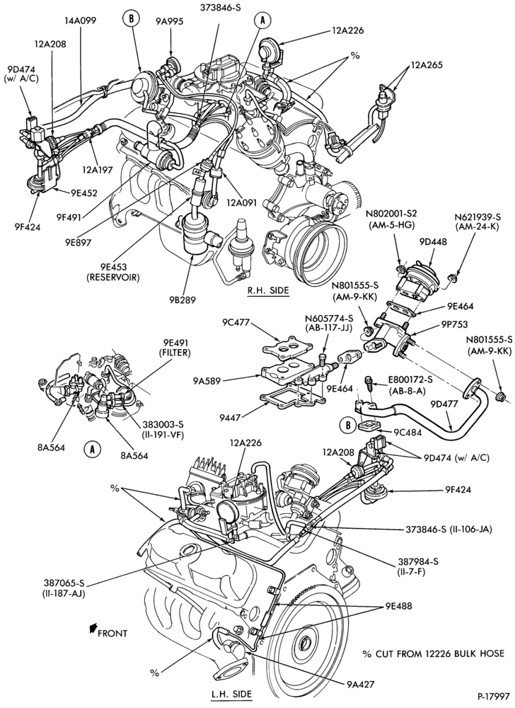 Схема 6 CYL. 3.8L (230 C.I.D.)-recirculation (E.G.R.)  - exc. Calif.