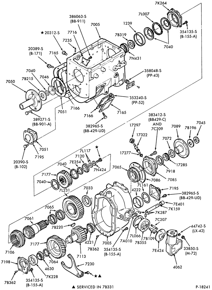 Схема INTERNAL PARTS-(1984/) - Dana (Spicer) SS10 - case - Page A-F-FT600/900