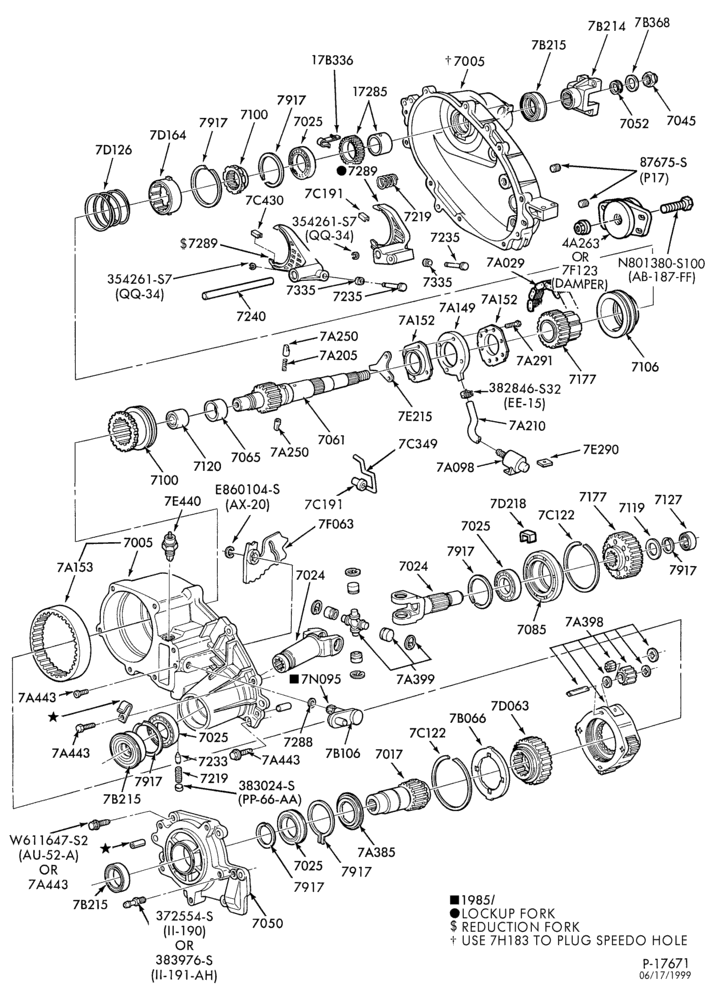 Схема TRANSFER CASE (FOUR WHEEL DRIVE)-Part time - Warner - manual shift - 4x4 - Warner 1350-B