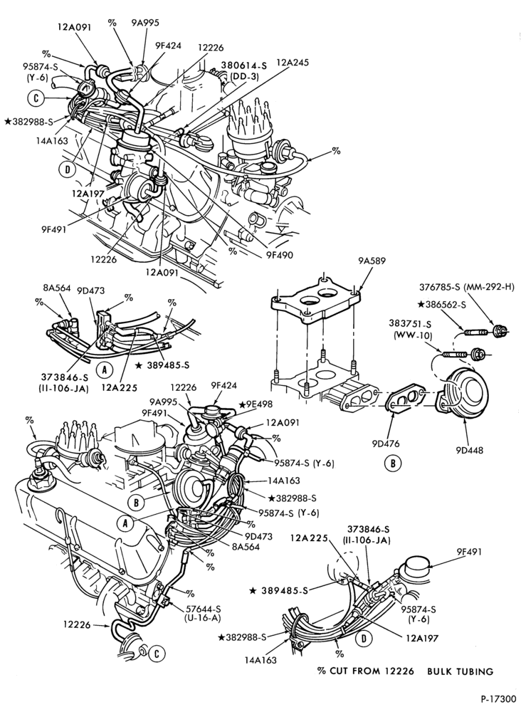 Схема 8 CYL. 5.0L (302 C.I.D.)-Emission system - exhaust gas