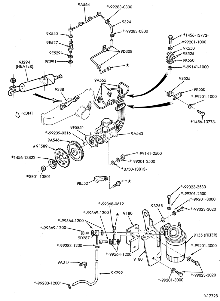 Схема 4 CYL. 2.2L (134 C.I.D.)-DIESEL-FUEL INJECTION-nozzles and piping