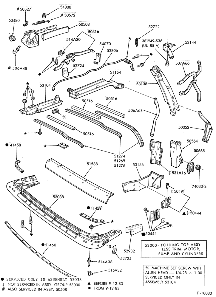 Схема ROOF-Folding top assy. - less trim (Page A) - Mustang