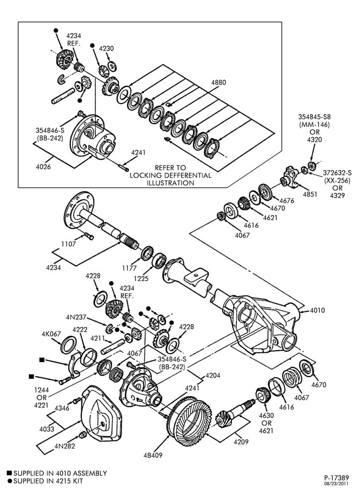 Схема REAR AXLE-REAR AXLE- Dana (Spicer) 60.3, 60-1, 61-2 - locking & non-locking - semi float axle-E350
