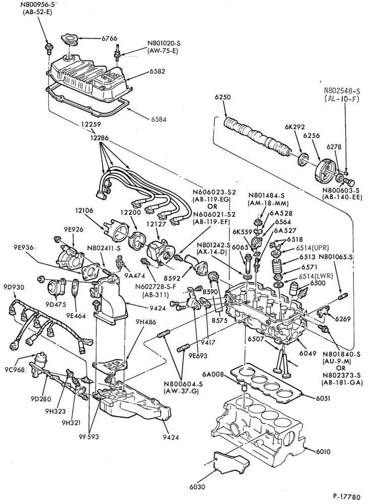 Схема 4 CYL. 1.9L (116 C.I.D.)-Cylinder block- external
