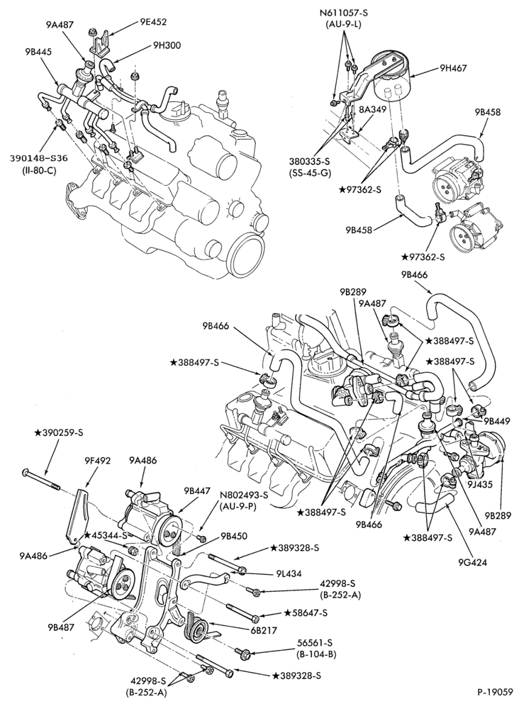 Схема 8 CYL. 5.8L (351 C.I.D.)-W-GAS-E250/350-over 8500# G.V.W.