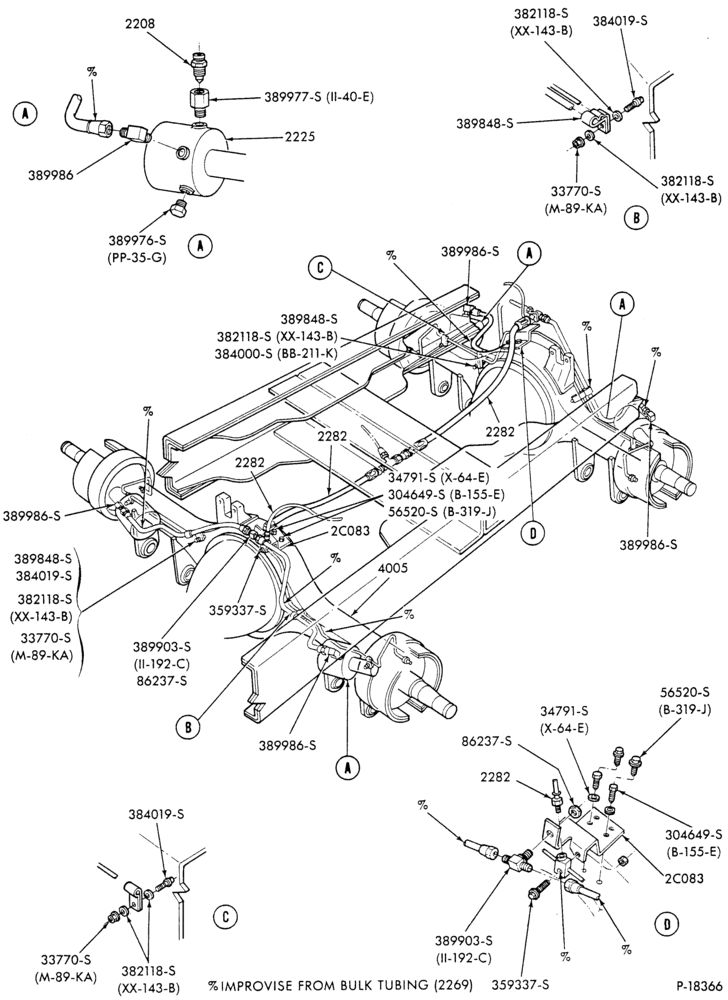 Схема BRAKE SYSTEMS-(1984/) - rear axle tubing - tandem axle-FT800/900