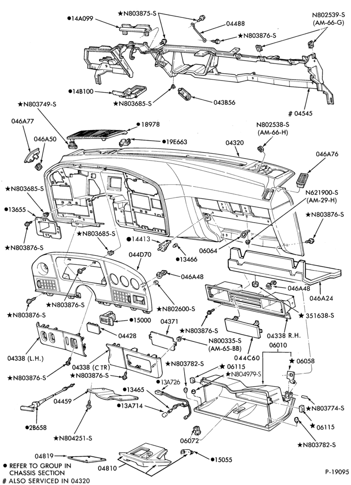 Схема INSTRUMENT PANEL AND FLOOR-Instrument panel - Taurus