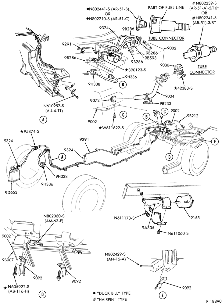 Схема 6 CYL. 3.8L (230 C.I.D.)-Fuel system - w/E.F.I.-"From 11/84"