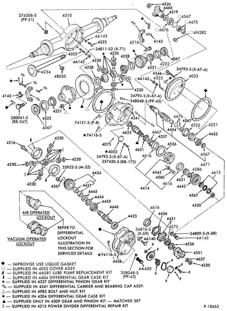 Схема REAR AXLE-Single reduction forward rear axle-DS440-P and DS460-P-CLT-LNT-LT-LTA-