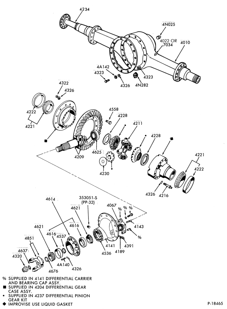 Схема REAR AXLE-Single reduction rear rear axle-SL100 and SQ100-LT-LTA-LTL-