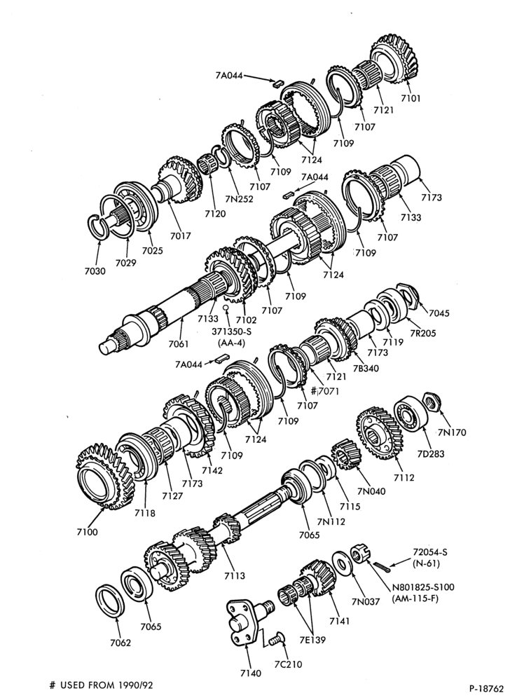 Схема INTERNAL PARTS-(1985/) - Mitsubishi - case, extension housing-B