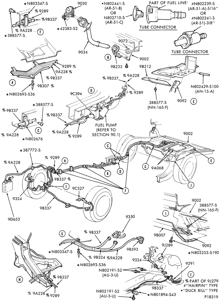 Схема 8 CYL. 5.0L (302 C.I.D.)-Fuel system