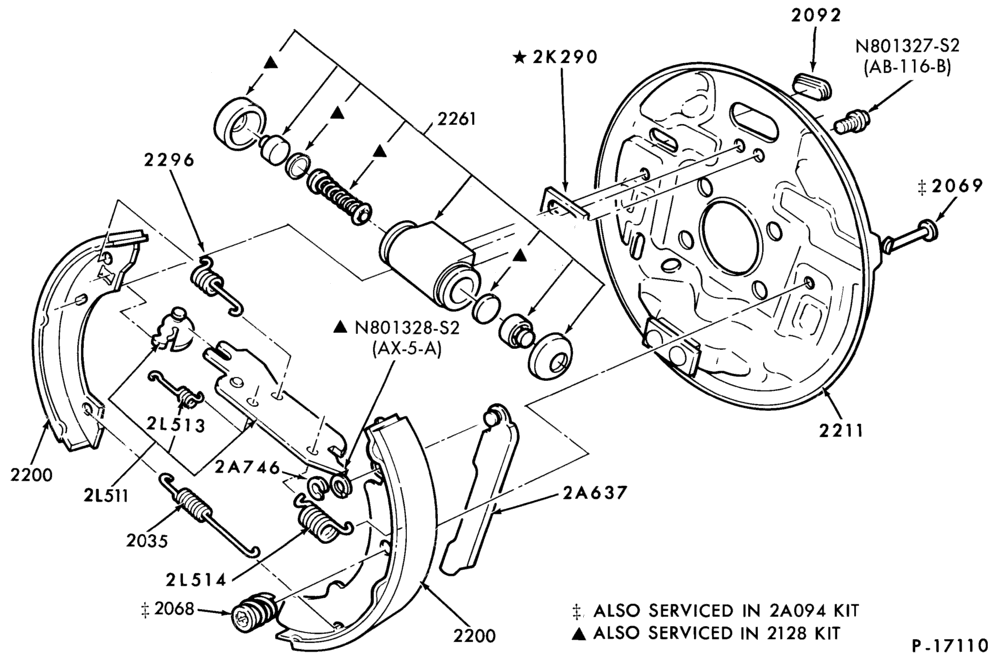 Схема BRAKES-Brake assy. - drum rear - w/7  brake