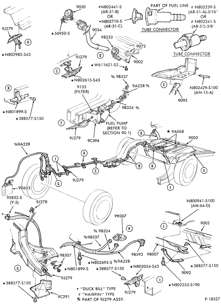 Схема 8 CYL. 5.0L (302 C.I.D.)-Fuel system - w/E.F.I.