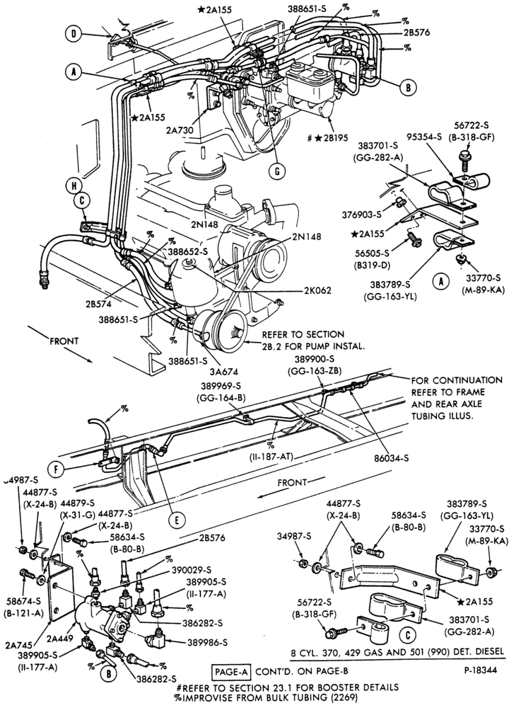Схема PARKING BRAKES-Parking brake system - front section - B/T 81 (cab) - Page A-F-FT600/900