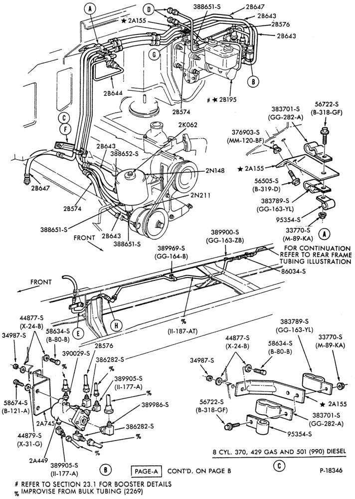 Схема PARKING BRAKES-Parking brake system - hydraulic - front section - Page A-B600/700