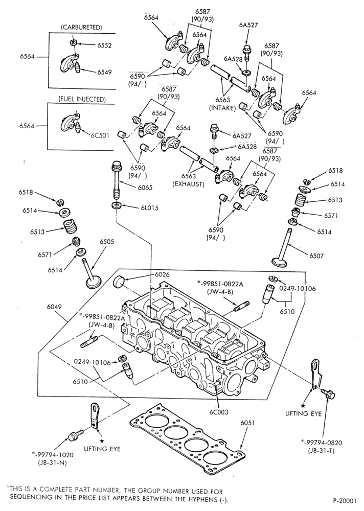 Схема 4 CYL. 1.3L (80 C.I.D.)-Cylinder head, valves, rocker arm and related parts