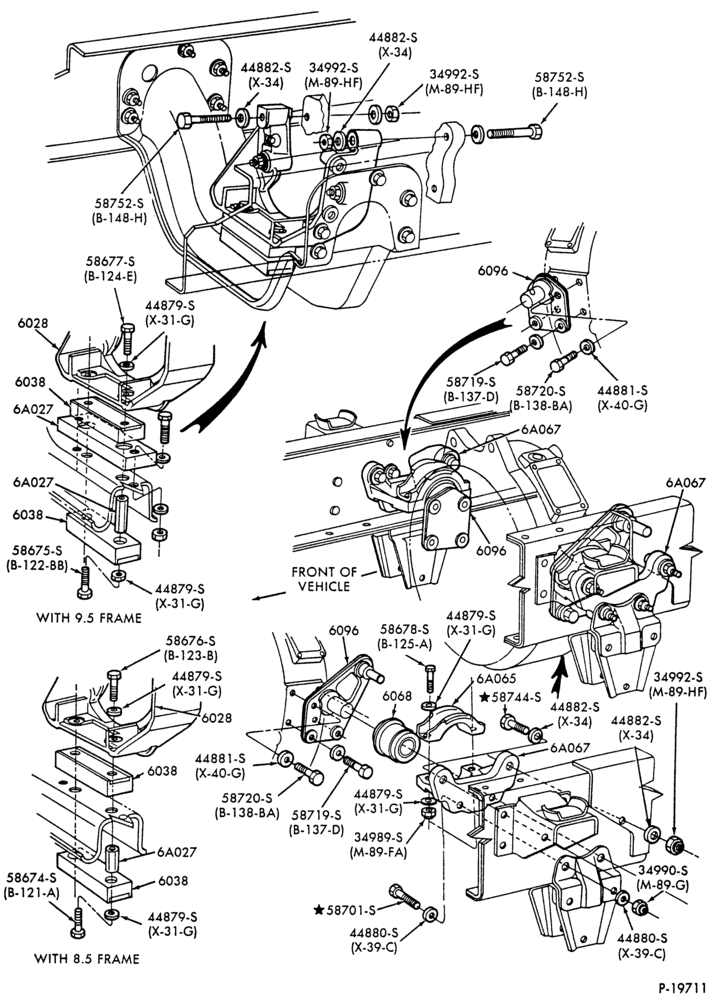 Схема 8 CYL. 7.8L AND 8.8L (477 AND 534 C.I.D.) GAS-(front and rear)-B-F-FT600/900