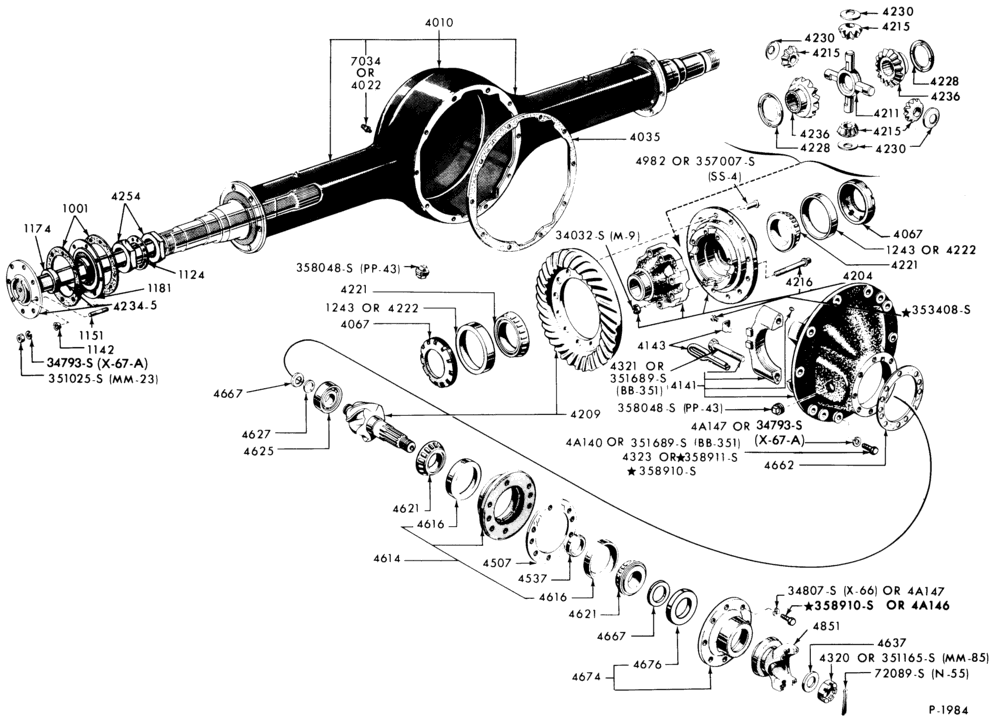 Схема REAR AXLE-Axle - F106-B-C-F-LN600/900