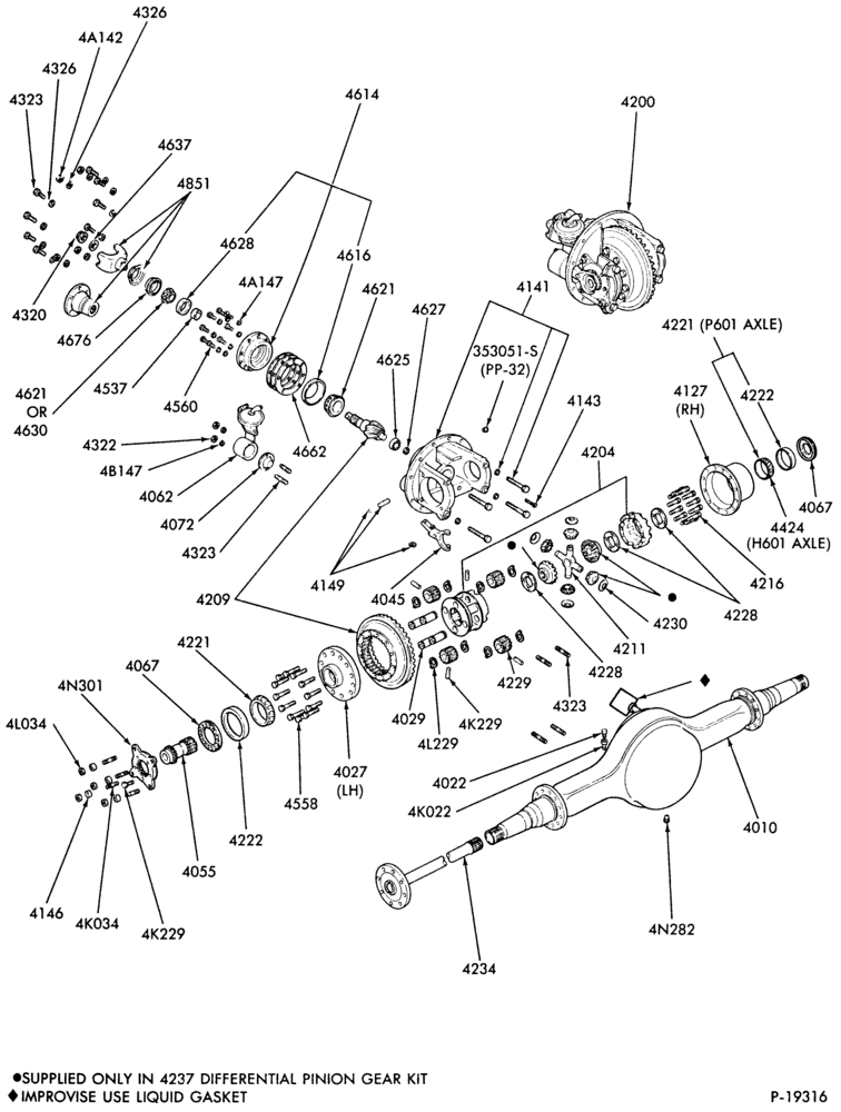 Схема REAR AXLE-Double reduction rear axle - H601, P601-CF-CFT600/800