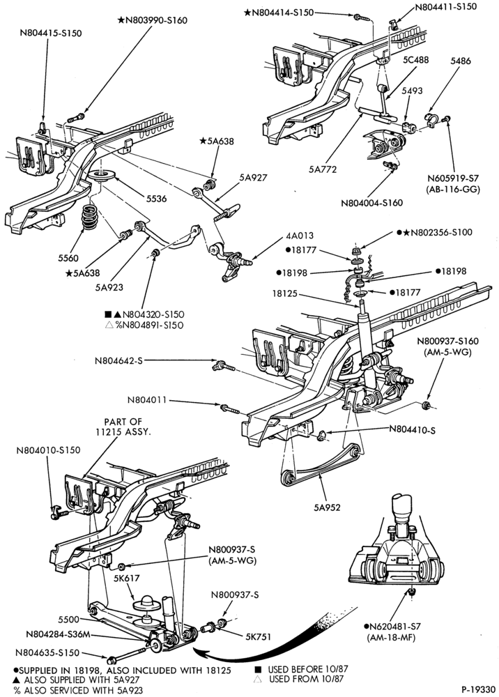 Схема FRAME-REAR SUSPENSION - shock absorbers, axle - B/T 74
