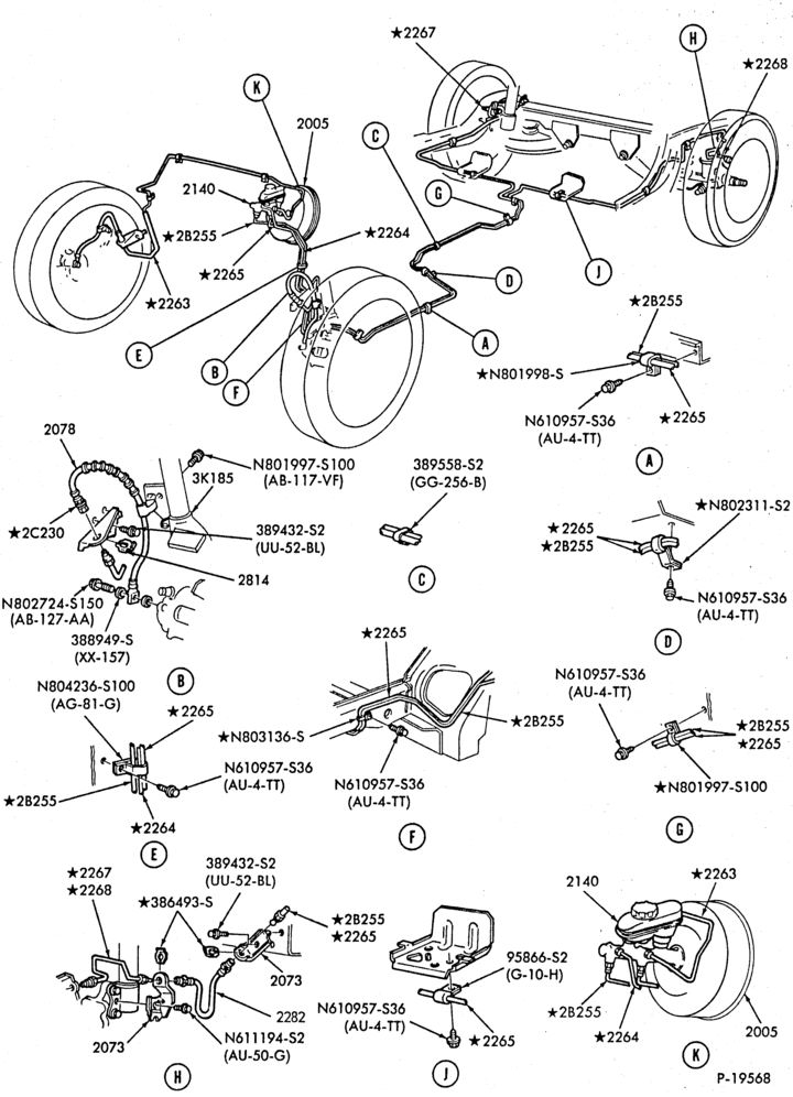 Схема BRAKES-Disc brake system-"From 3/85"