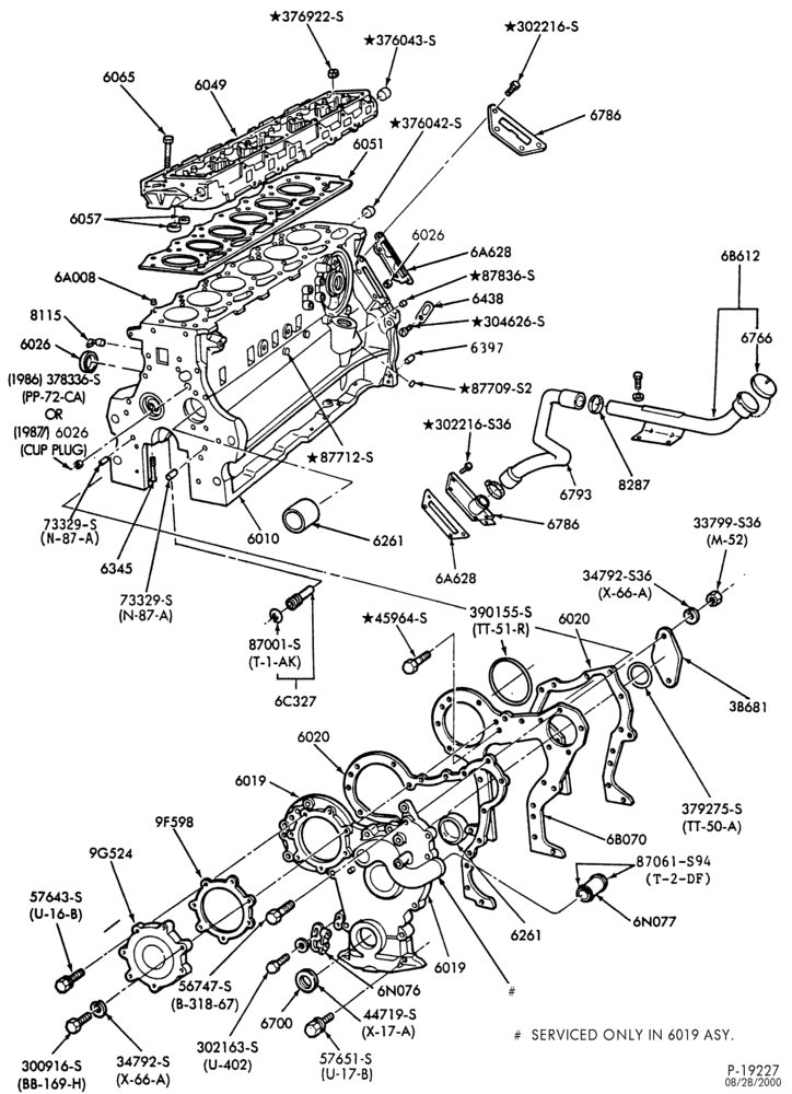 Схема 8 CYL. 7.8L AND 8.8L (477 AND 534 C.I.D.) GAS-CYLINDER BLOCK and FRONT COVER