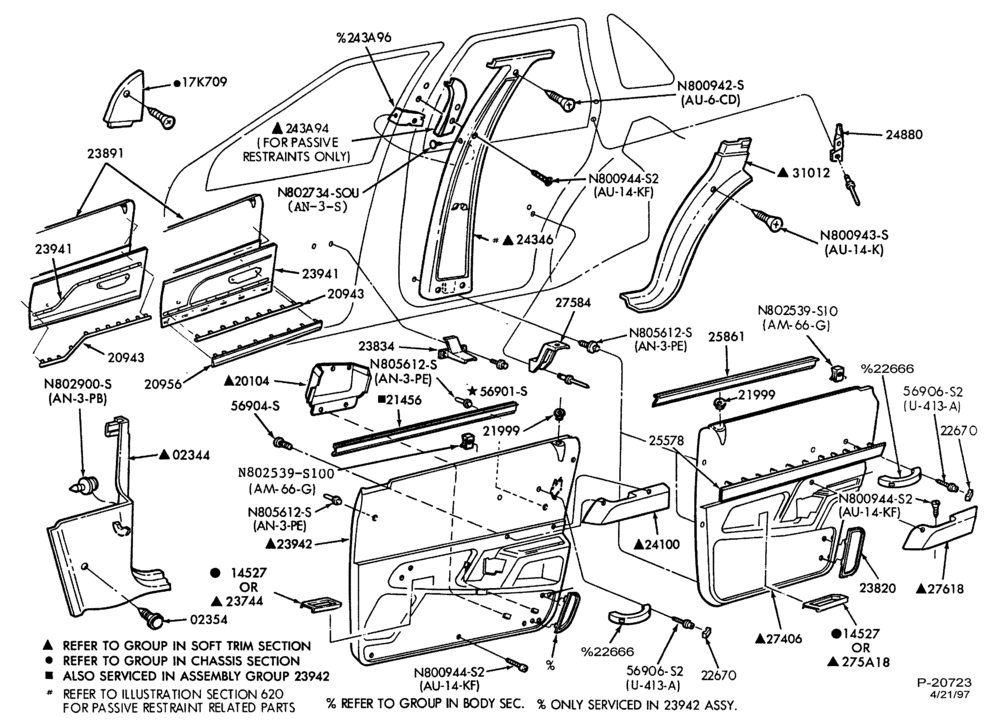 Схема SOFT, INTERIOR TRIM-Interior trim panels - body type 54