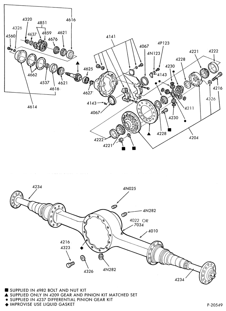 Схема REAR AXLE-Single reduction rear axle - RS21145 (non locking)-B-CF-F-L-