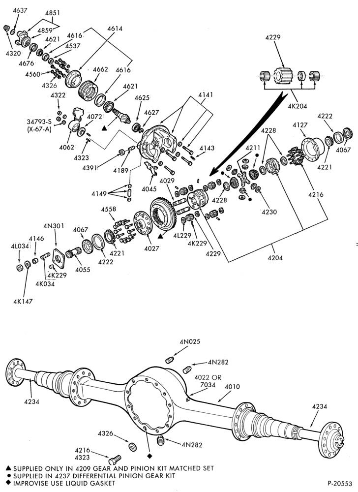Схема REAR AXLE-Double reduction rear axle - RS23240-B-CF-F-L-